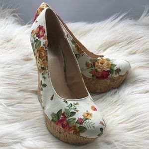 Floral Wedge Platforms